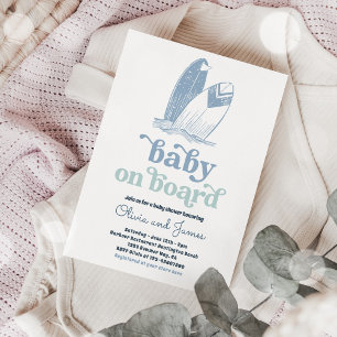 Babyskåda för modern Surfa ombord på baby Inbjudningar