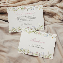 Babyskåda för vår Blommigt Gräns Tack Kort