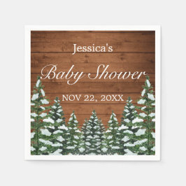 Babyskåda i Snowy Wood & Forest Land Gräs Pappersservett