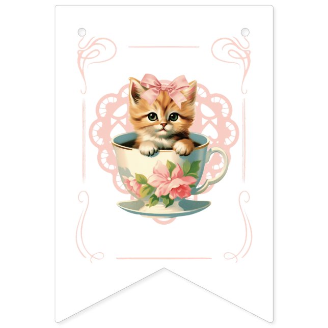 Babyskanner med rosa bows och baby djur vimplar (Femte flaggan)