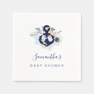 Babyskare för Anchor Blue Beach Nautical Blommigt Pappersservett