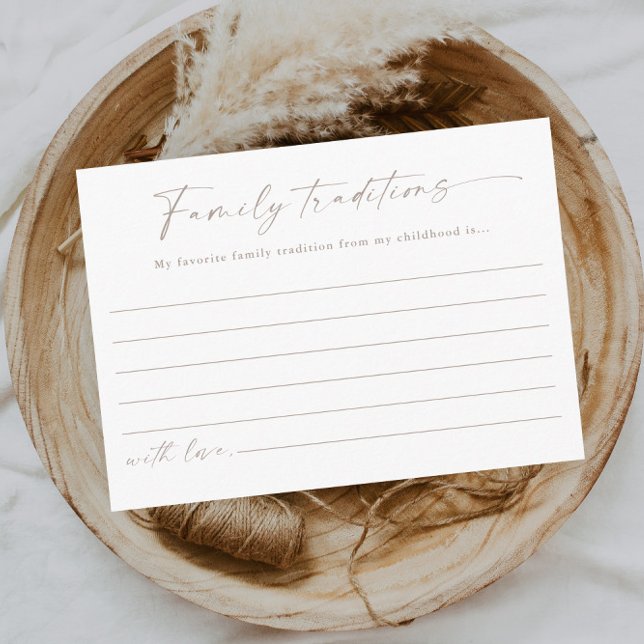 Babyskare för enkel skriptfamilj tilläggskort (Simple script boho baby shower family traditions enclosure card.)