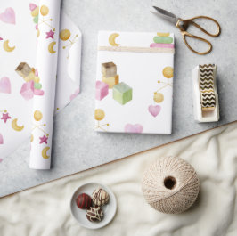 Babyskare för flicka-vattenfärgstema presentpapper