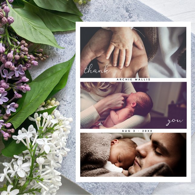 Babyskare för modern skript med flera fotosamlinga tack kort (Skapare uppladdad)