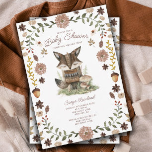Babyskare för Whimsical Woodland Fox Inbjudningar