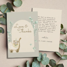 Babyskaren Cute Unge Bear Watercolor Baby Shower T Anteckningskort