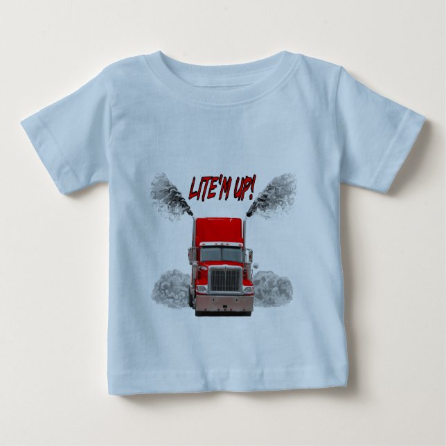 Babyskjorta med "LITE'M UPP!", design T Shirt (Framsida)