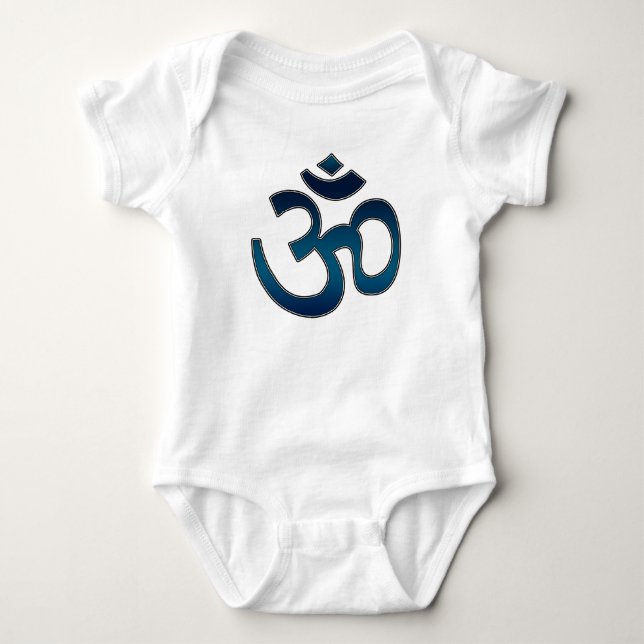 Babyskjorta, ohmsymbol, blått tee shirt (Framsida)