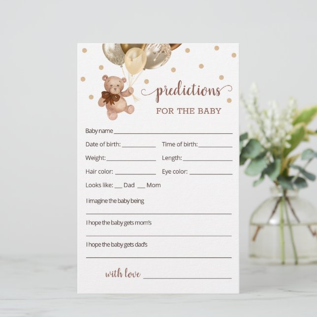 Babysknappen nalle Baby Predictions (Stående Fram)