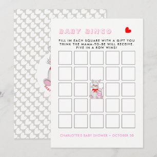 Babyskon Bingo Game i Stollig Bunny Rabbit Inbjudningar