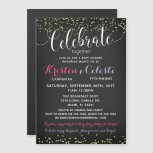 Babyskons inbjudan, kombinerad vänskap magnetisk inbjudningskort