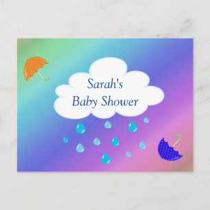Babyskor Anpassningsbar med Cloud Umbrellas Rainbo Vykort