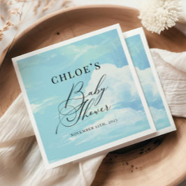 Babyskor Blå himmel moln Pappersservett