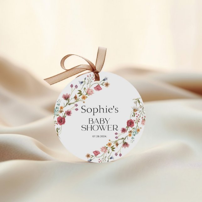 Babyskor, Blommigt Gåvor Etiketter (Skapare uppladdad)