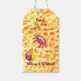 Babyskor - cancer/krabba presentetikett