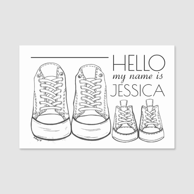 Babyskor Christening Baptism Spädbarnvakt Namnbricka (Framsida)