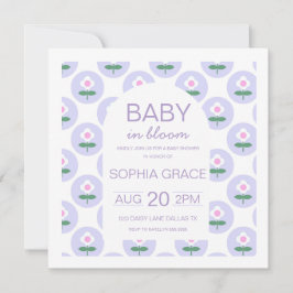 Babyskor Daisyn Rosa av Lila Flower inbjudan