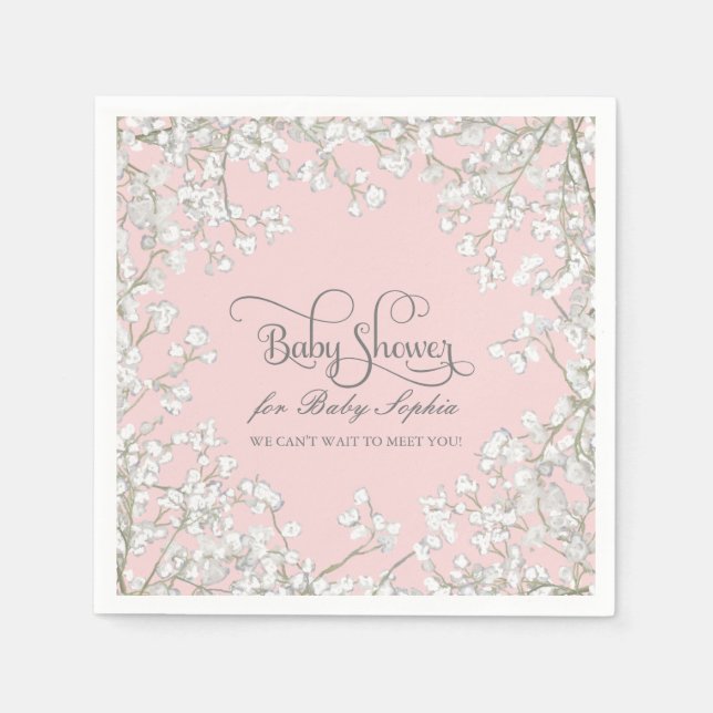 Babyskor Dekor Babys Blommigt för andningsutandnin Pappersservett (Framsidan)