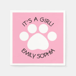 Babyskor - Det är en flicka - Skriv ut tema Pappersservett