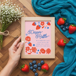 Babyskor Diaper Raffle Berries & Flowers Poster