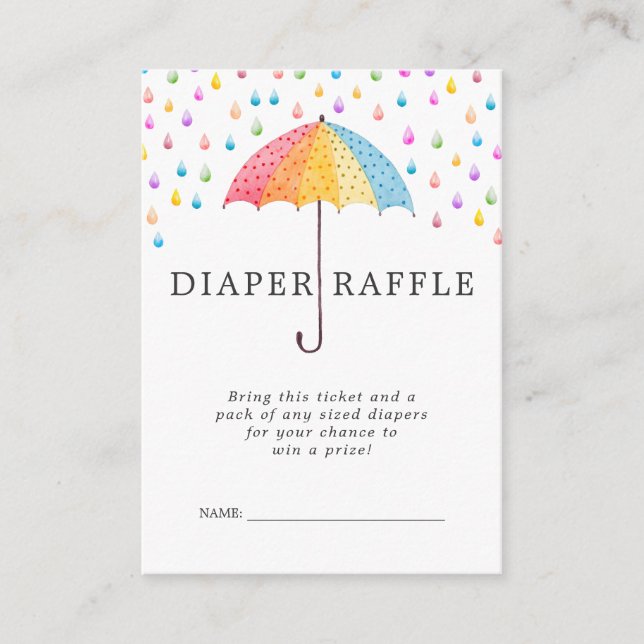 Babyskor Diaper Raffle Biljett | Baby Sprinkle Tilläggskort (Framsida)