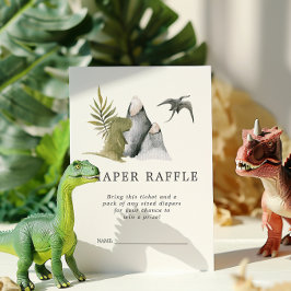 Babyskor Diaper Raffle Biljett | Dinosaur Tilläggskort