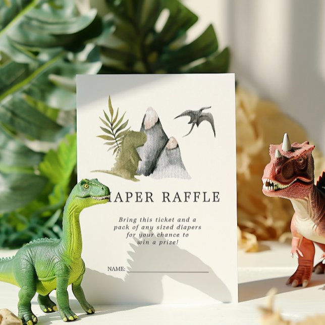 Babyskor Diaper Raffle Biljett | Dinosaur Tilläggskort (Skapare uppladdad)