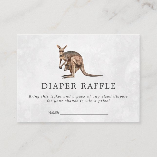Babyskor Diaper Raffle Biljett | Kangaroo Baby Tilläggskort (Framsida)