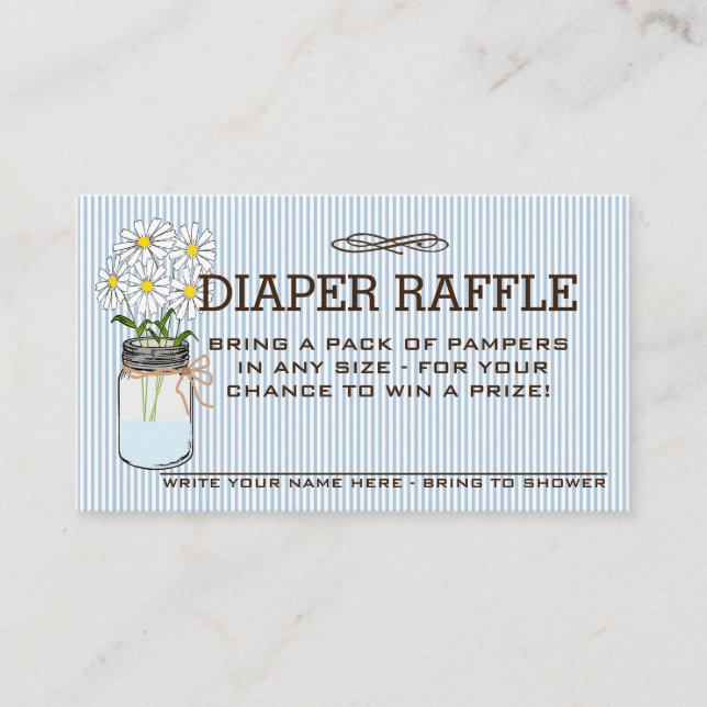 Babyskor Diaper Raffle Biljett | Tilläggskort (Framsida)