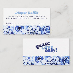 Babyskor Diaper Raffle Tie Dye Blue Shibori Tilläggskort