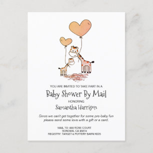 Babyskor efter post Mamma och Baby Giraffe Inbjudan Vykort