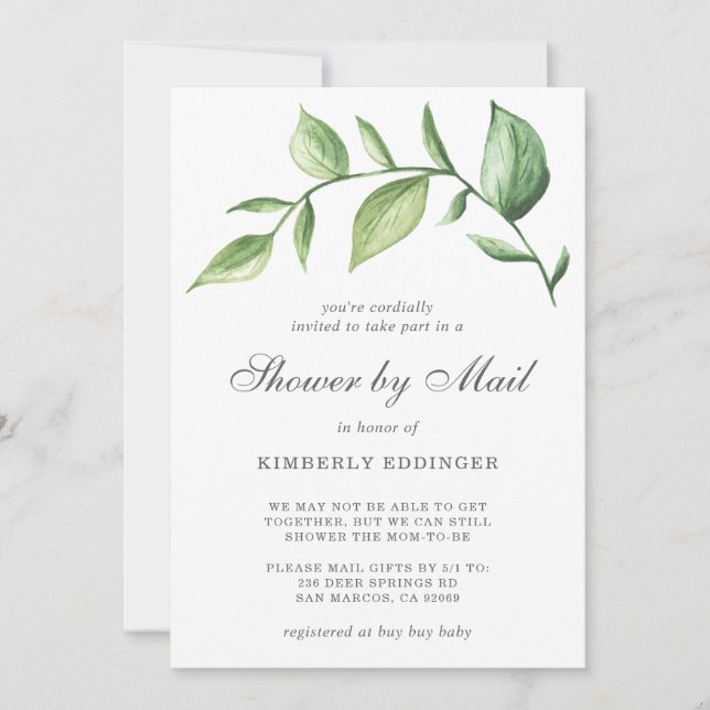 Babyskor efter postkönsneutralt, Rustic Grey Inbjudningar (Framsida)