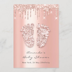 Babyskor Feet Glitter Ro driver Photo Boy Girl Inbjudningar