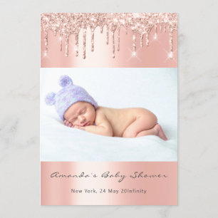 Babyskor Feet Glitter Ro driver Photo Boy Girl Inbjudningar