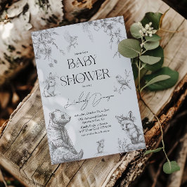 Babyskor för antika skogsdjur inbjudningar