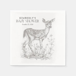 Babyskor för antika skogsdjur pappersservett