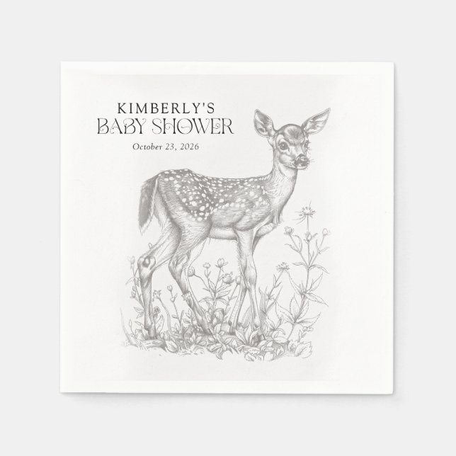 Babyskor för antika skogsdjur pappersservett (Framsidan)