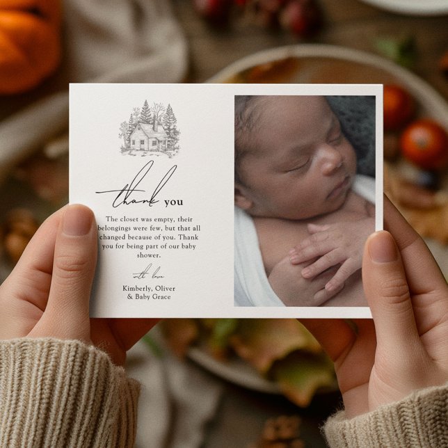 Babyskor för antika skogsdjur tack kort (Skapare uppladdad)