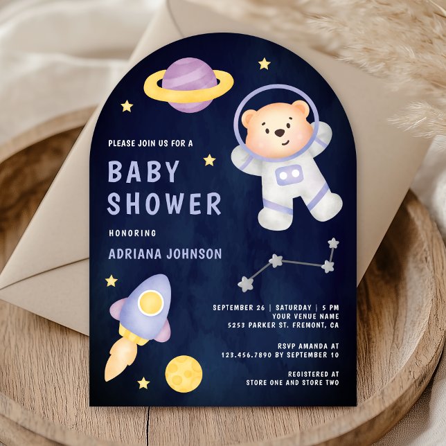 Babyskor för astronaut i marinflottan i rymden Nal Inbjudningar (Skapare uppladdad)