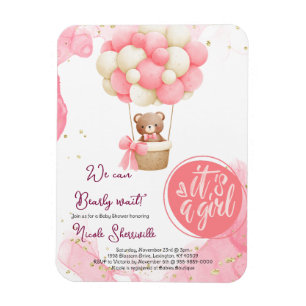 Babyskor för baby Bear Rosa Luftballong Guld Magnet