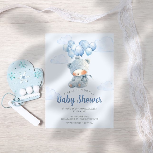 Babyskor för Baby-björnbjörnbjörn Inbjudningar (Skapare uppladdad)