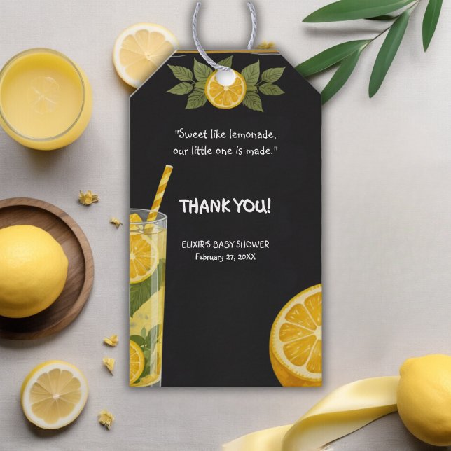 Babyskor för babykläder i lemonad-kalkplattan presentetikett (Skapare uppladdad)