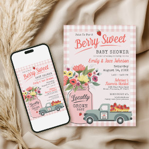 Babyskor för Berry Sweet Digital Farmers Market Inbjudningar