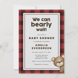 Babyskor för björn och lumberjack Flanals Inbjudningar