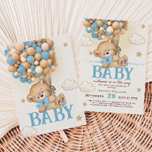 Babyskor för blå ballonger för nalle