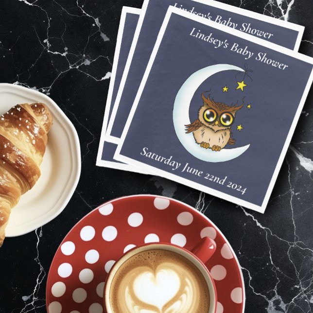 Babyskor för blå burgare i uggla Måne Pappersservett (Skapare uppladdad)