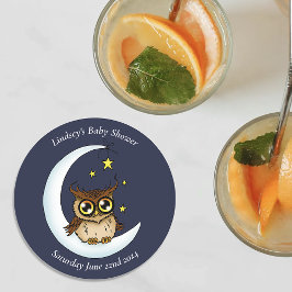 Babyskor för blå burgare i uggla Måne Underlägg Papper Rund