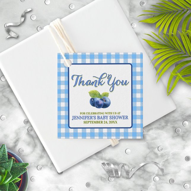 Babyskor för blåbär, tema Tack Gåvor Etiketter (Skapare uppladdad)