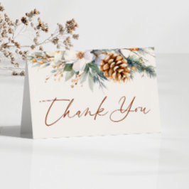 Babyskor för Blommigten Winter Gräs Träd Tack Kort