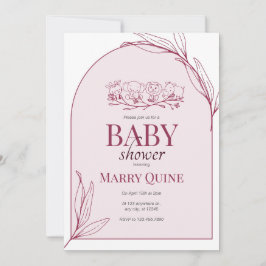 Babyskor för chic Typografi Inbjudningar
